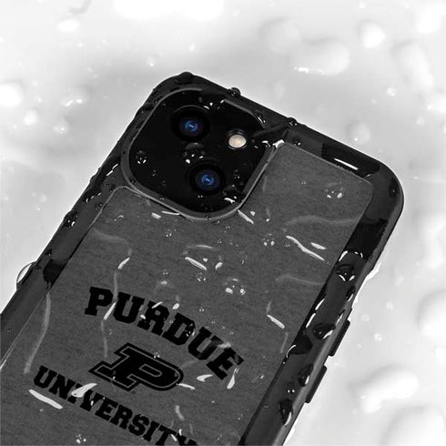 Purdue University Purdue Grey Logo iPhone 15 Plus Waterproof Case